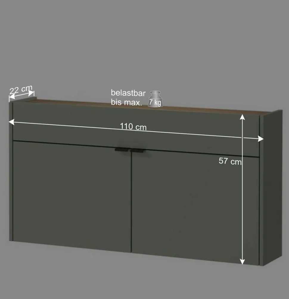 Flur Hängeschrank & Garderobe & Spiegel - Point (dreiteilig)