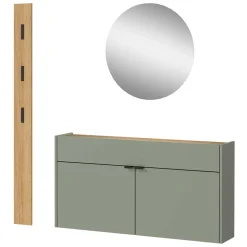 Flur Hängeschrank & Garderobe & Spiegel - Point (dreiteilig)