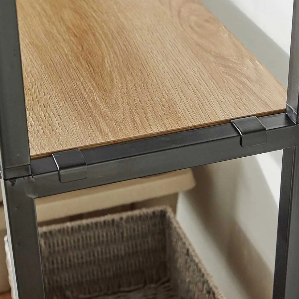 Flur Industrialregal in Schwarz & Akazie - Special