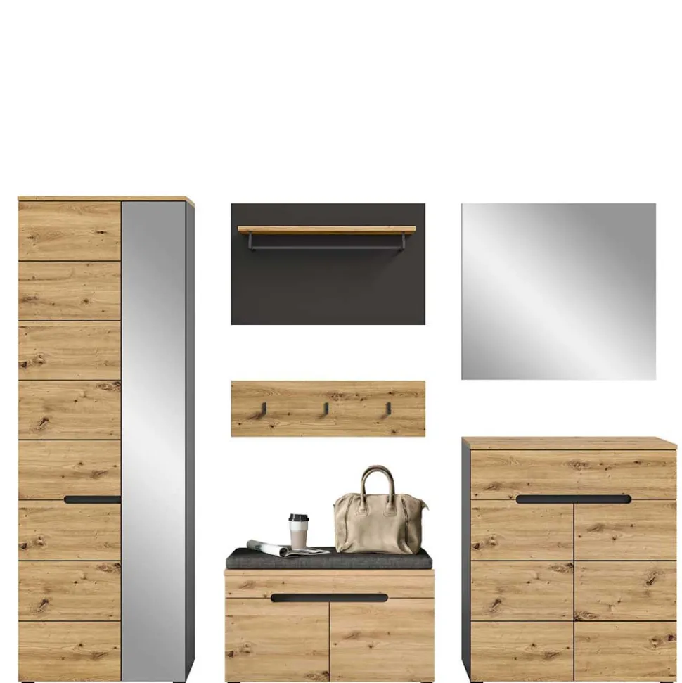 Flur Kompletteinrichtung Möbelset - Norja (sechsteilig)