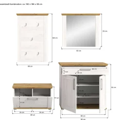 Flur Kompletteinrichtung zweifarbig - Tocella (vierteilig)