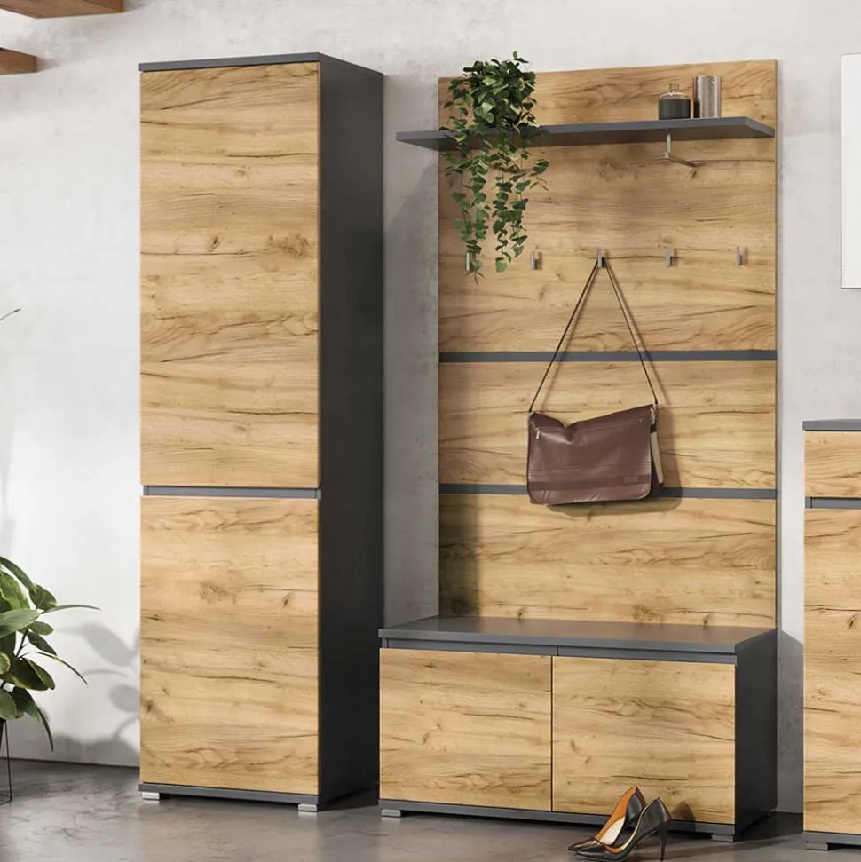 Flur Möbel Kombi in Wildeiche - Orsecca (dreiteilig)