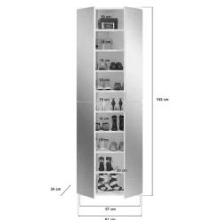 Flur Möbelblock kompakt 152x193x34 cm - Ejulia (dreiteilig)