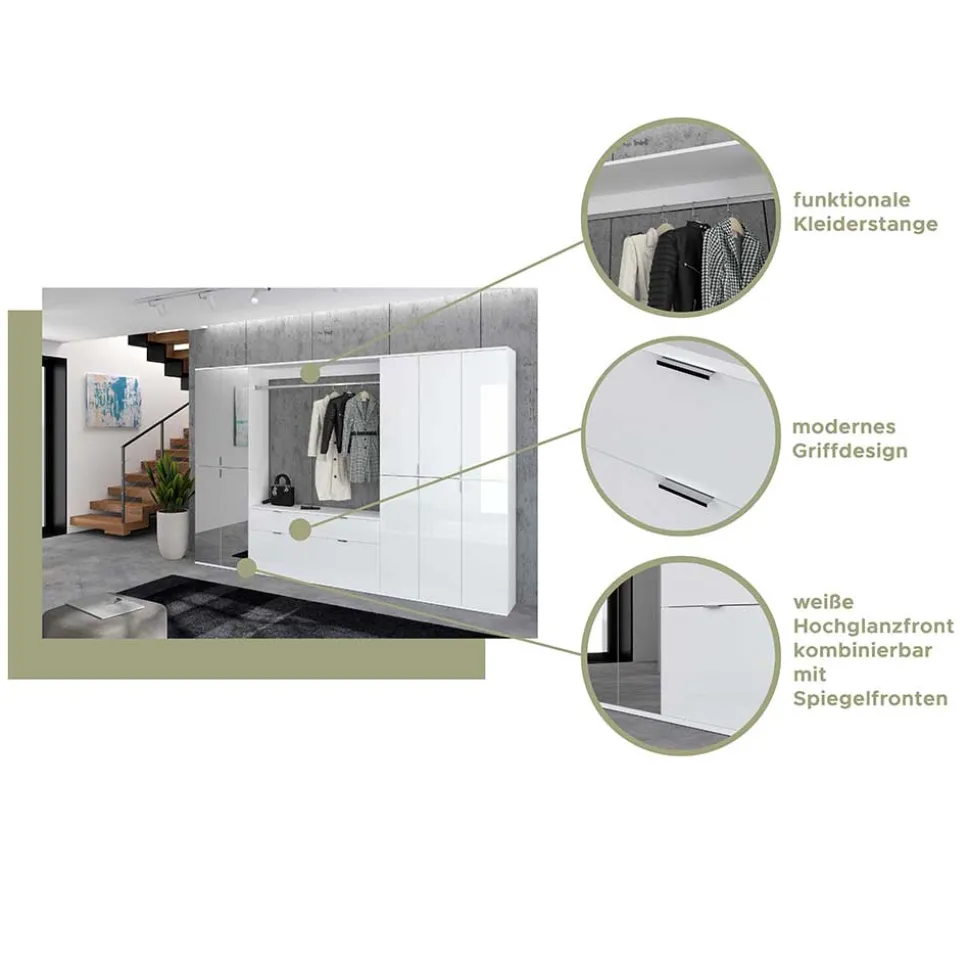 Flur Möbelblock kompakt 152x193x34 cm - Ejulia (dreiteilig)