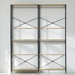 Flur Regal Garderobe in Akazie & Schwarz - Ricinga