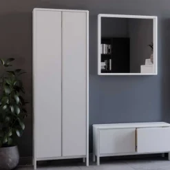 Flur Schrank & Lowboard & Spiegel Set - Oranias (dreiteilig)