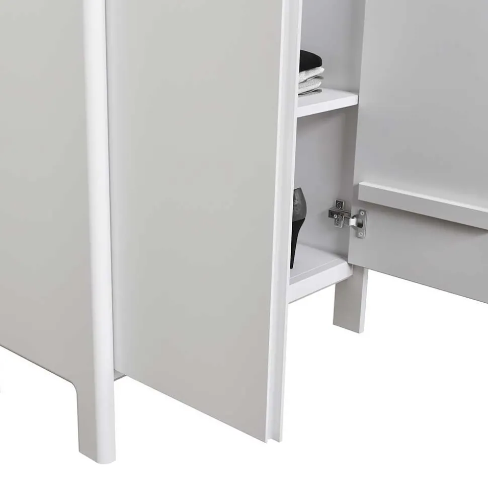 Flur Schrank & Lowboard & Spiegel Set - Oranias (dreiteilig)