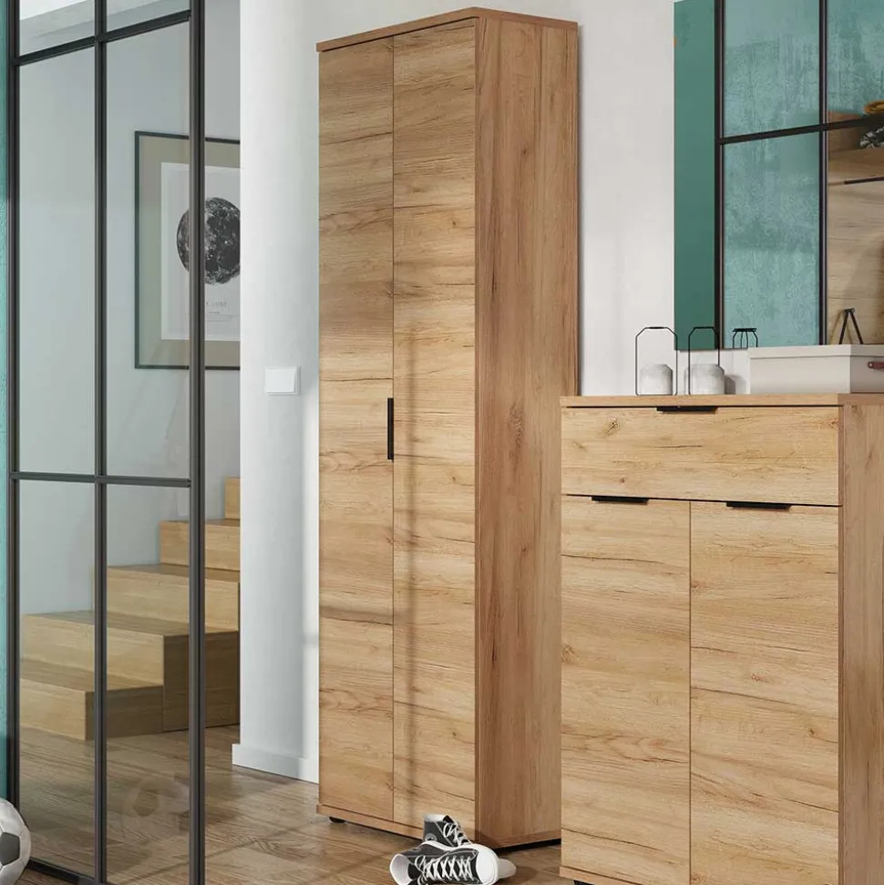 Flur Schrank Garderobe in Wildeiche Dekor - Esdrusca