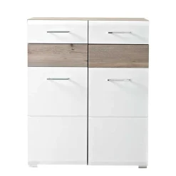 Flur Schuhschrank Brosgo in Weiß Silbereiche