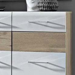 Flur Schuhschrank Brosgo in Weiß Silbereiche