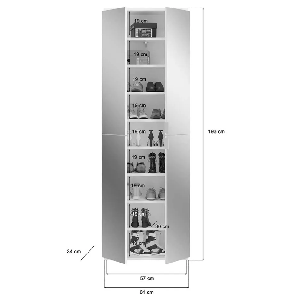 Flurausstattung Möbel Block mit Spiegeln - Ejulia (dreiteilig)