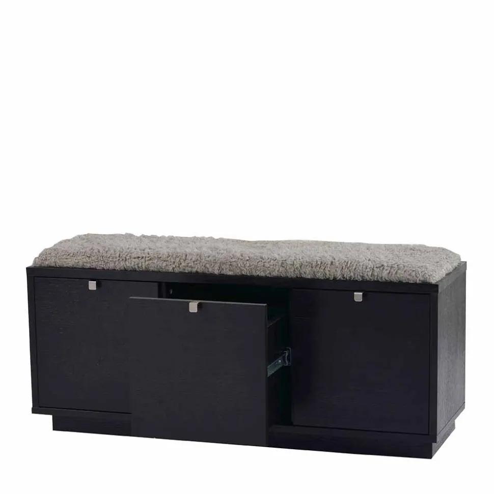 Flurbank Geskan in Schwarz Grau