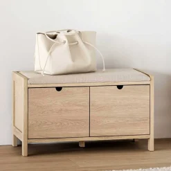 Flurbank in Eiche White Wash & Beige - Pluta