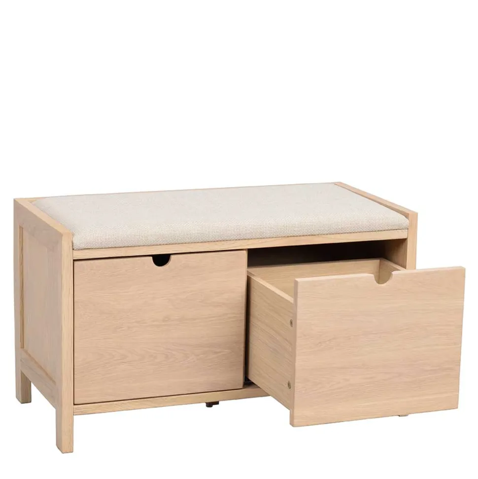 Flurbank in Eiche White Wash & Beige - Pluta