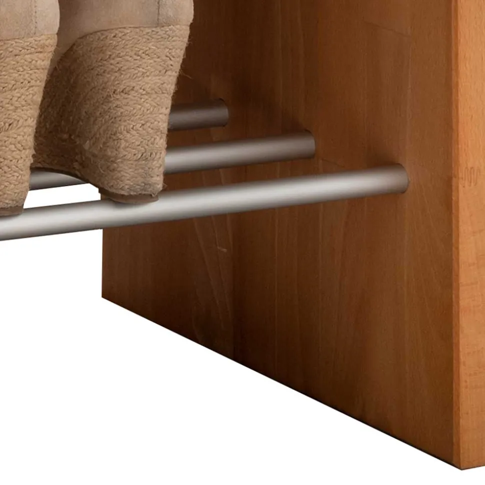 Flurbank mit Schuhablage aus Buche & Metall - Shimousa