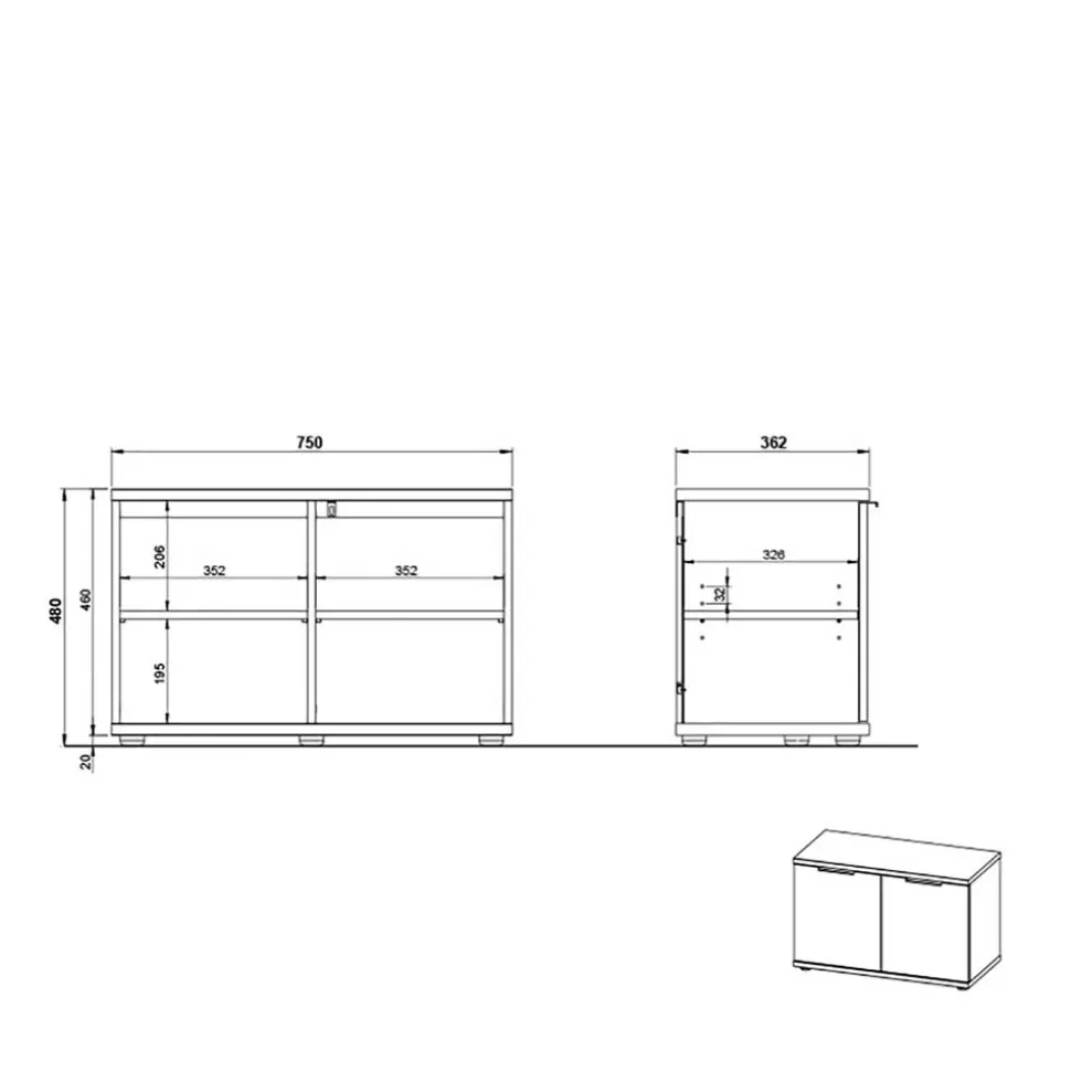Flurbank mit Schuhaufbewahrung - Esdrusca