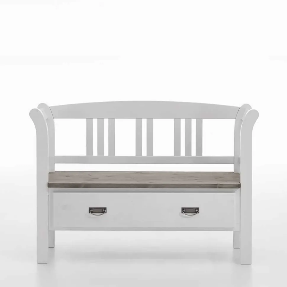 Flurbank Yoan in Weiß Grau