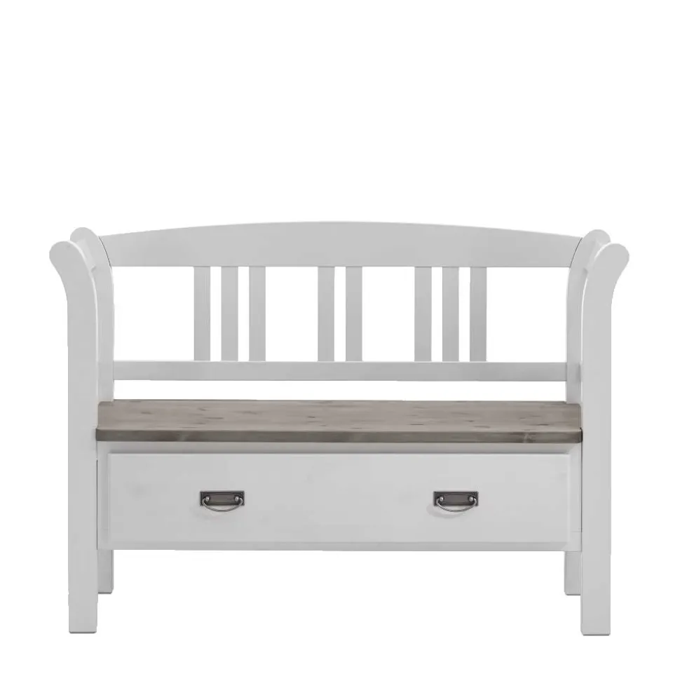 Flurbank Yoan in Weiß Grau