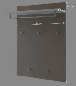 Flurgarderobe Srocca in Taupe Glas beschichtet