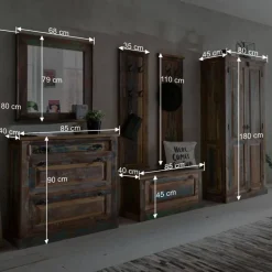 Flurgarderobenset Jamaica in Bunt Shabby Chic (sechsteilig)