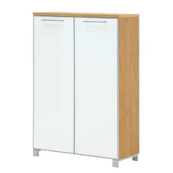 Flurgarderobenset Wynoca in Weiß Glas beschichtet (fünfteilig)