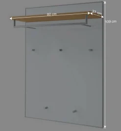 Flurgarderobenset Wynoca in Weiß Glas beschichtet (fünfteilig)