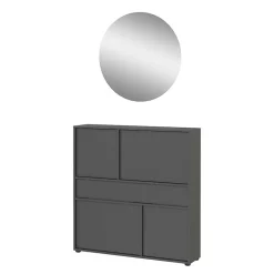 Flurkommode und Spiegel Set - Flemingo (zweiteilig)