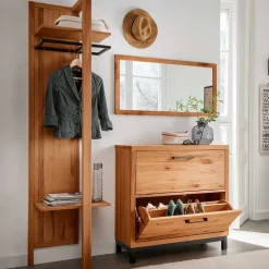 Flurmöbel aus Kernbuche & Eisen - Dimphi (dreiteilig)