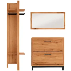 Flurmöbel aus Kernbuche & Eisen - Dimphi (dreiteilig)