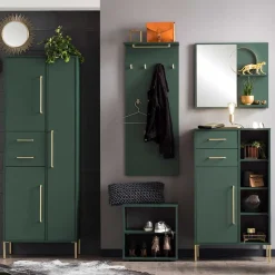 Flurmöbel in Dunkelgrün & Gold - Aqua (fünfteilig)