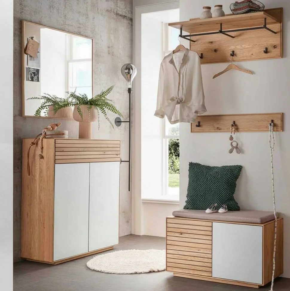 Flurmöbel Set aus Asteiche Massivholz - Zonga (fünfteilig)