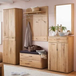 Flurmöbel Set in Eiche Bianco - Mabasa (fünfteilig)