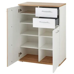 Flurmöbel Set in Weiß & Wildeiche - Symbrosia (fünfteilig)