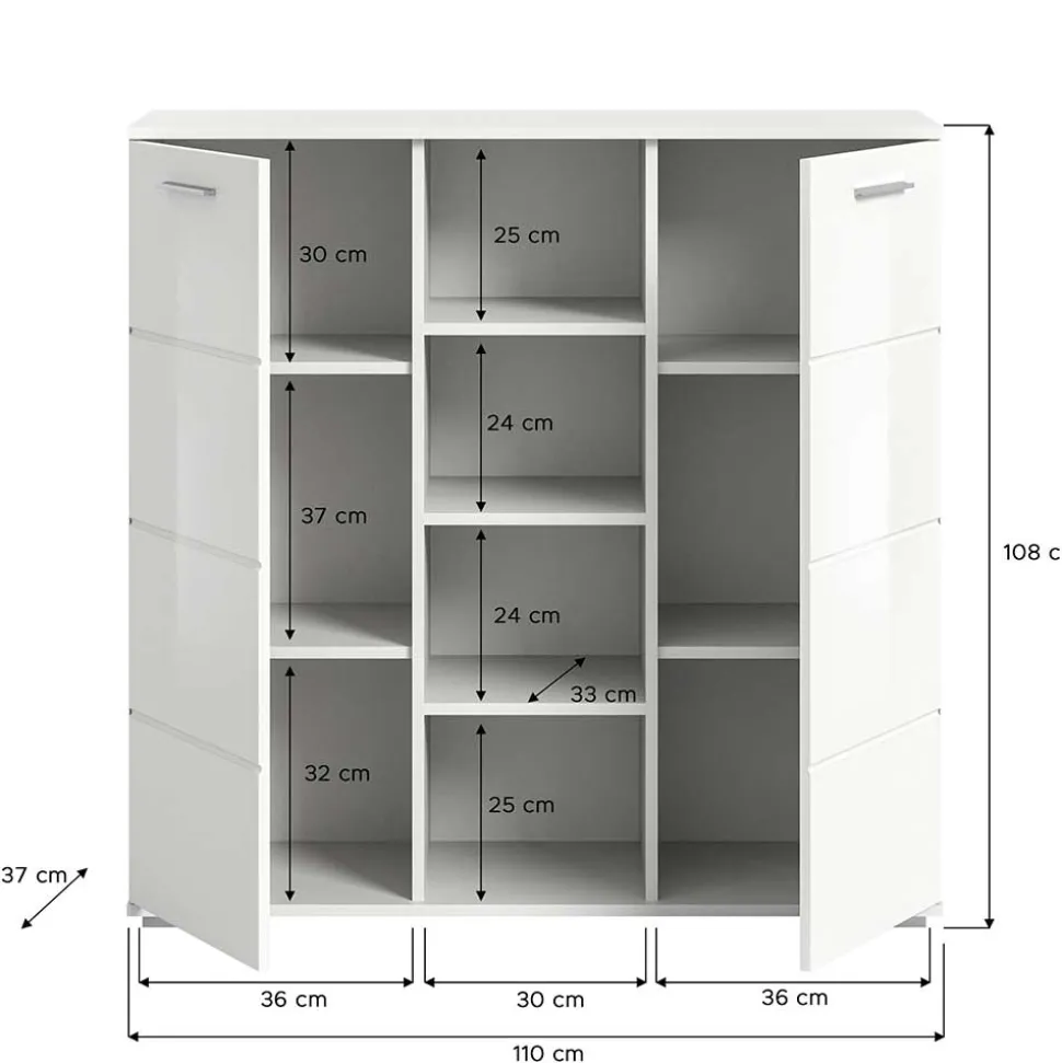 Flurmöbel Set in Weiß HG - Rugova (vierteilig)