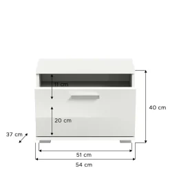Flurmöbel Set in Weiß HG - Rugova (vierteilig)