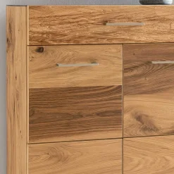 Flurmöbel Set mit Furnier Balkeneiche Macusos & Glas Anthrazit (vierteilig)