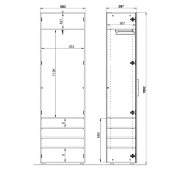 Flurschrank mit Glasfront in Weiß - Kofi