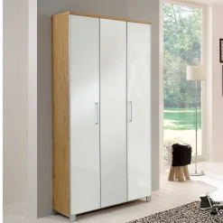 Flurschrank Wynoca in Weiß Glas beschichtet