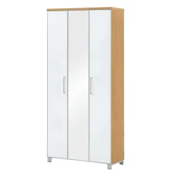 Flurschrank Wynoca in Weiß Glas beschichtet