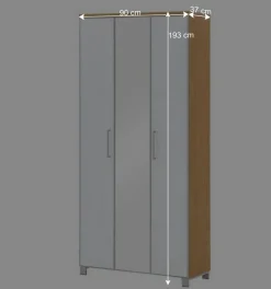 Flurschrank Wynoca in Weiß Glas beschichtet