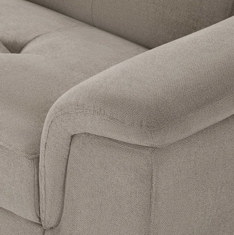 Fünfsitzer Eckcouch in Beige - Hisa