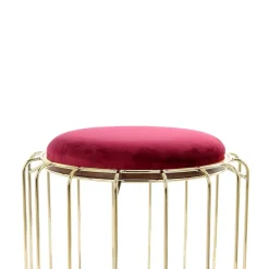 Formschöner Hocker Tisch in Rot Samt - Loyadica