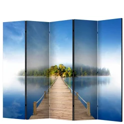 Foto Motivparavent Steg Wasser und Insel - Carmido