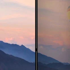 Foto Paravent Heißluftballon über Bergen - Akura