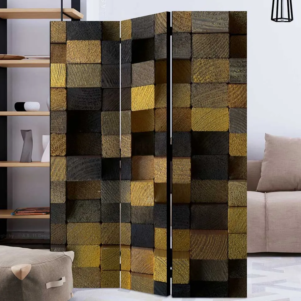 Foto Paravent mit Holzlatten Kopfansicht - Aslyva