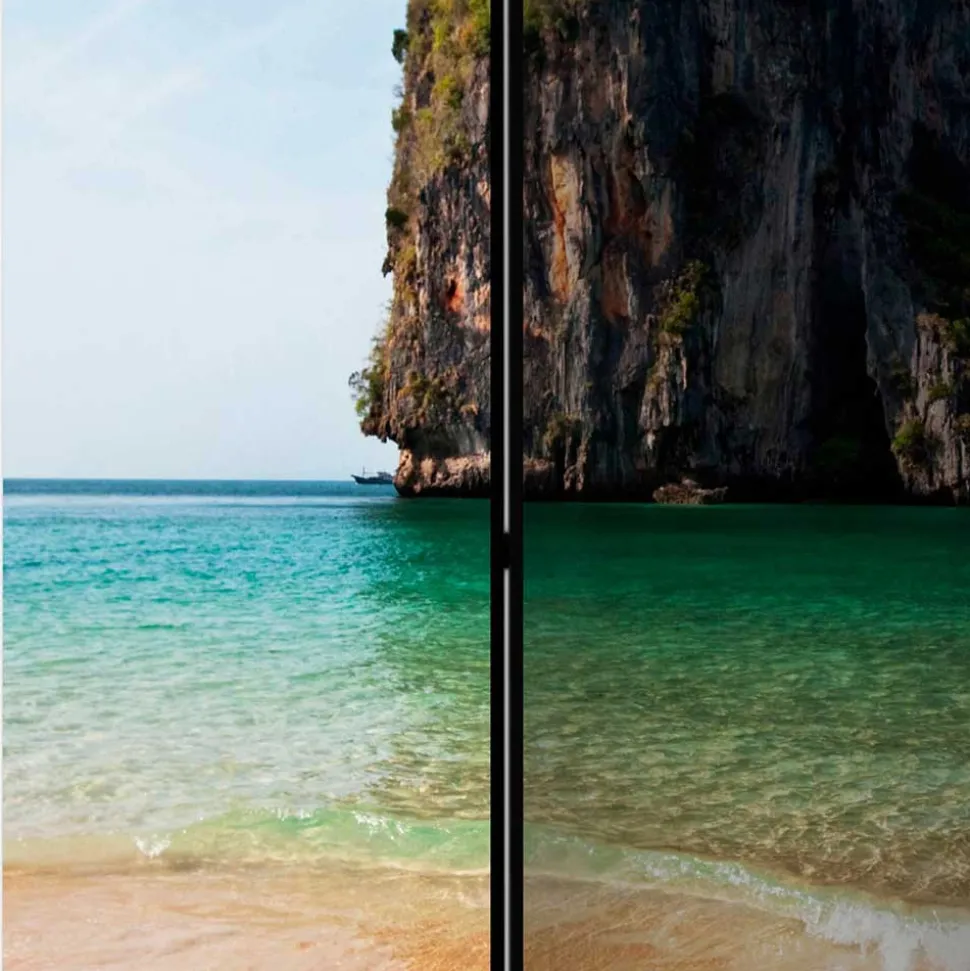 Fotodruck Paravent Felsen im Meer - Anin