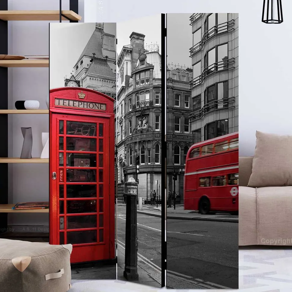 Fotodruck Paravent London Telefonzelle Bus - Lioscas