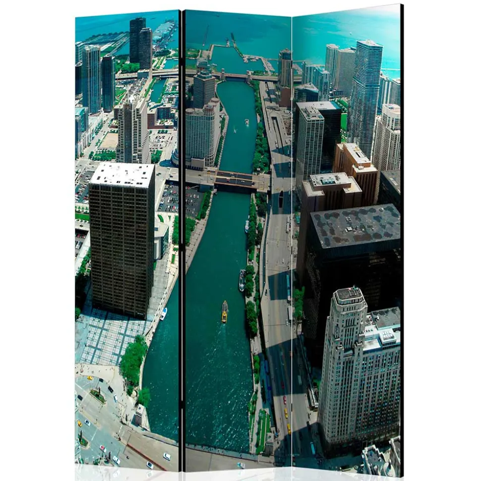 Fotoprint Paravent Großstadt am Meer - Tselesto