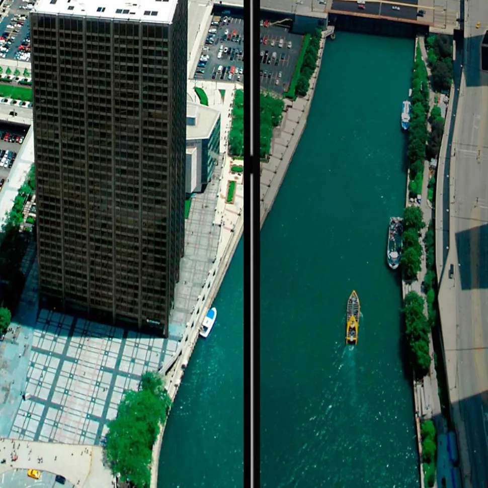 Fotoprint Paravent Großstadt am Meer - Tselesto