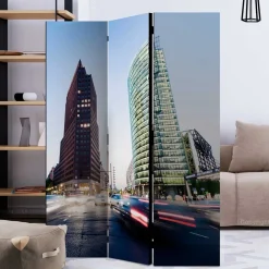 Fotoprint Paravent Hochhäuser & Straße - Janna